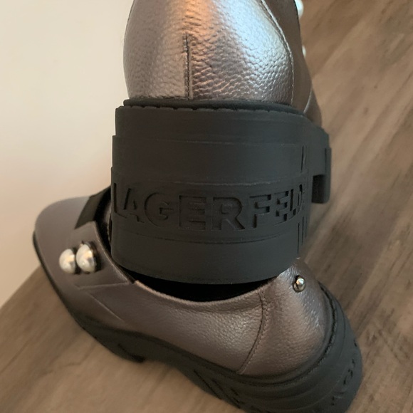 Karl Langerfeld Paris Metallic Platform Loafer - Picture 3 of 4